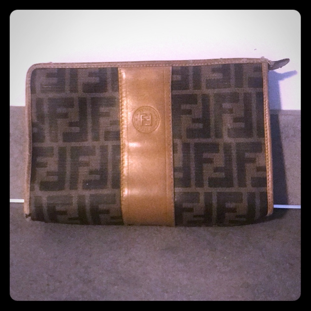 Fendi Black and Brown Clutch